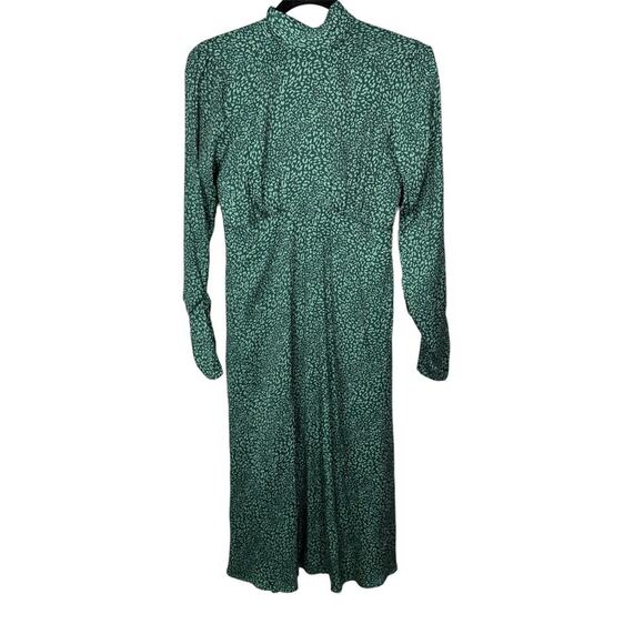 Free People Loveless Printed Green Satin Backless A Line Midi Dress Size 2 - Picture 7 of 14